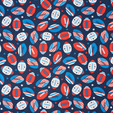 SINGER 100% Cotton Flags On Footballs Fabric by the Yard