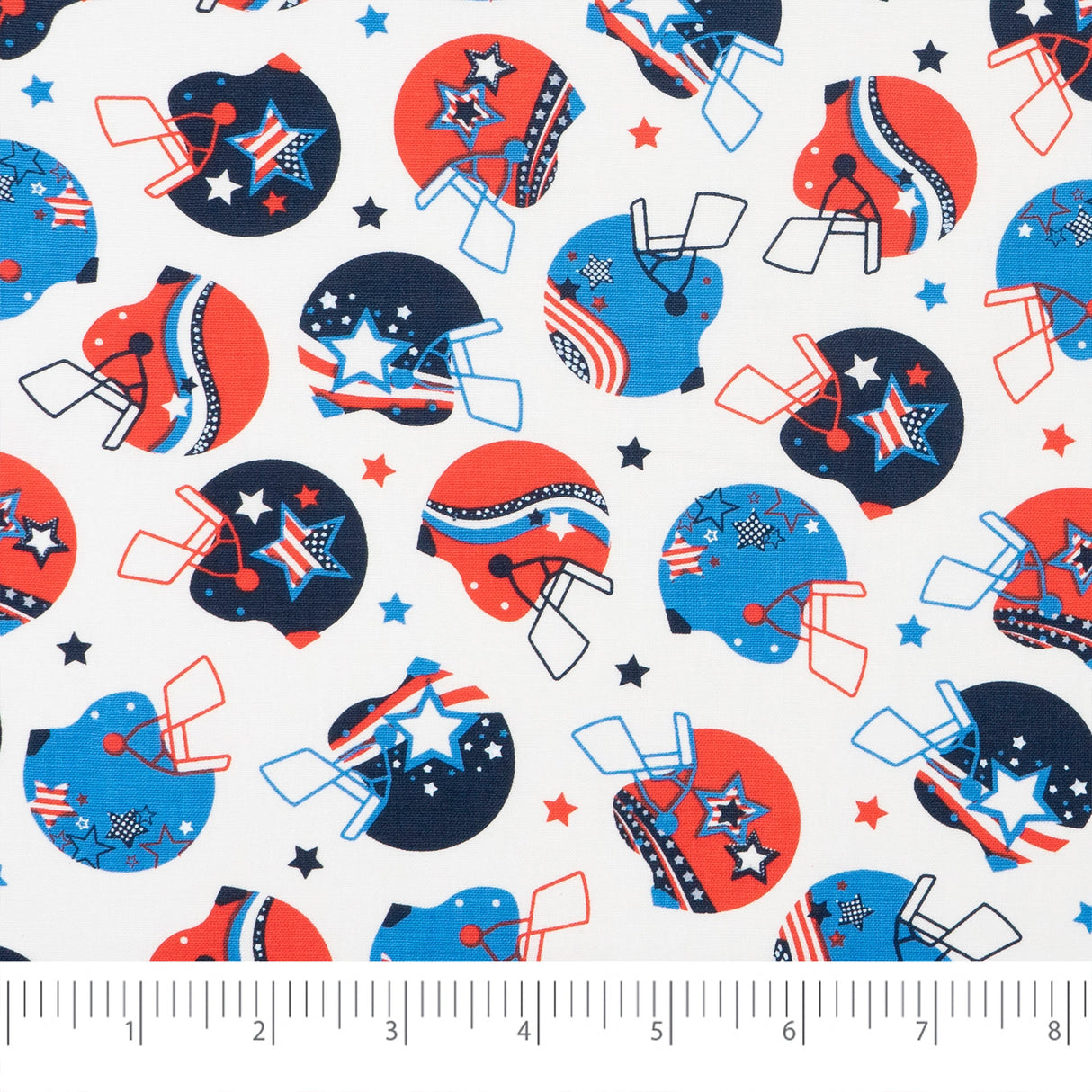 SINGER Patriotic Football Helmets Cotton Fabric by the Yard