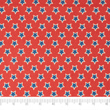 SINGER 100% Cotton True Red & Blue Stars Fabric by the Yard
