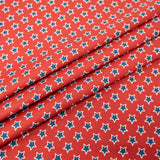 SINGER 100% Cotton True Red & Blue Stars Fabric by the Yard