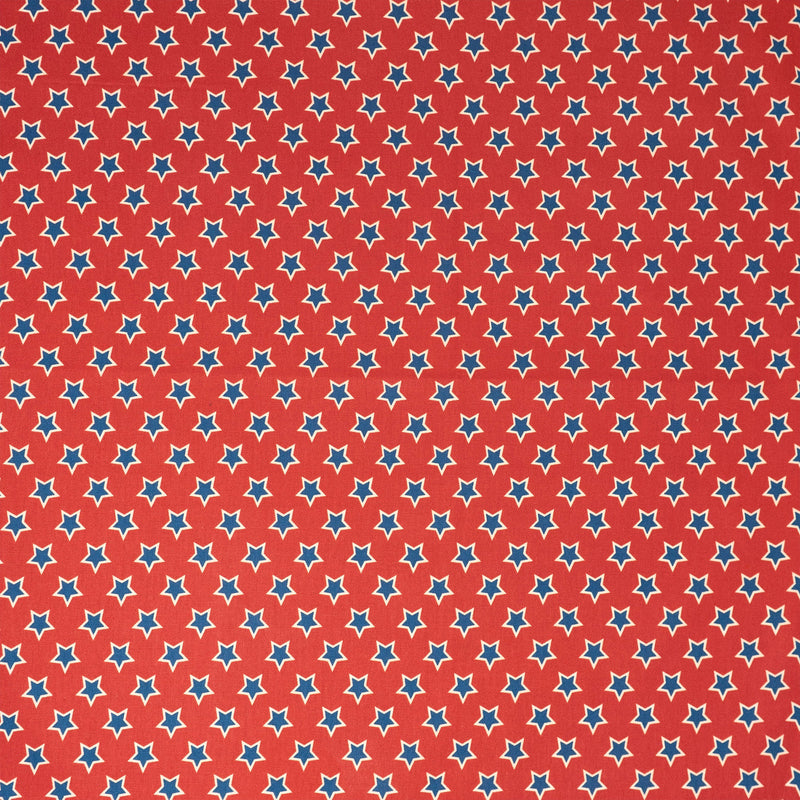 SINGER 100% Cotton True Red & Blue Stars Fabric by the Yard