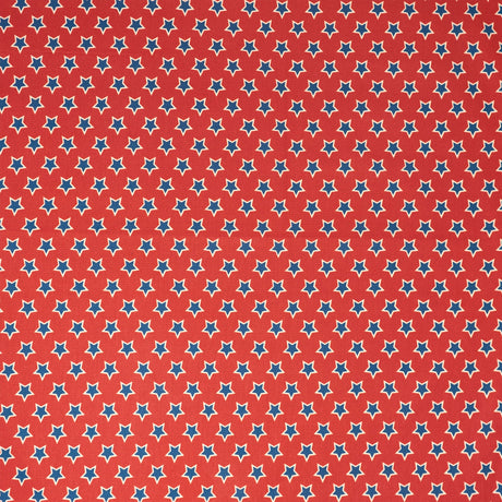 SINGER 100% Cotton True Red & Blue Stars Fabric by the Yard