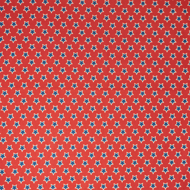 SINGER 100% Cotton True Red & Blue Stars Fabric by the Yard
