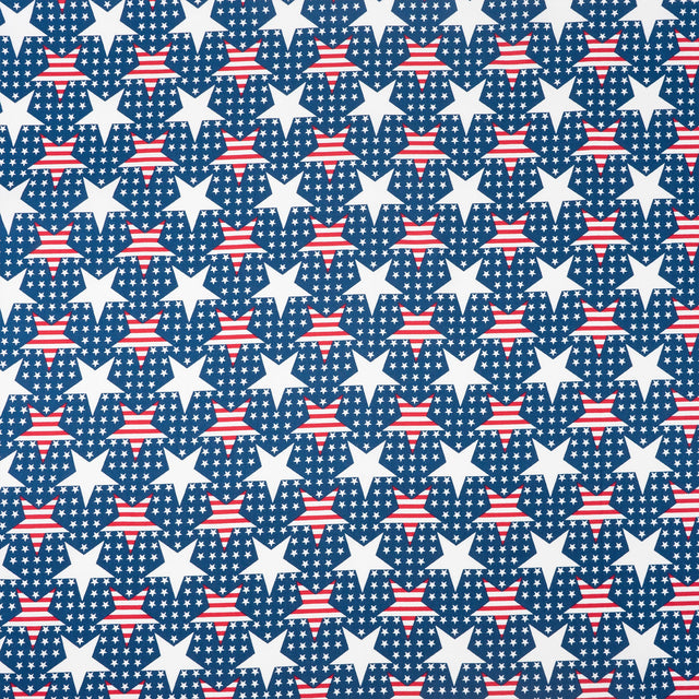 SINGER 100% Cotton Stripes In Stars On Dots Fabric by the Yard