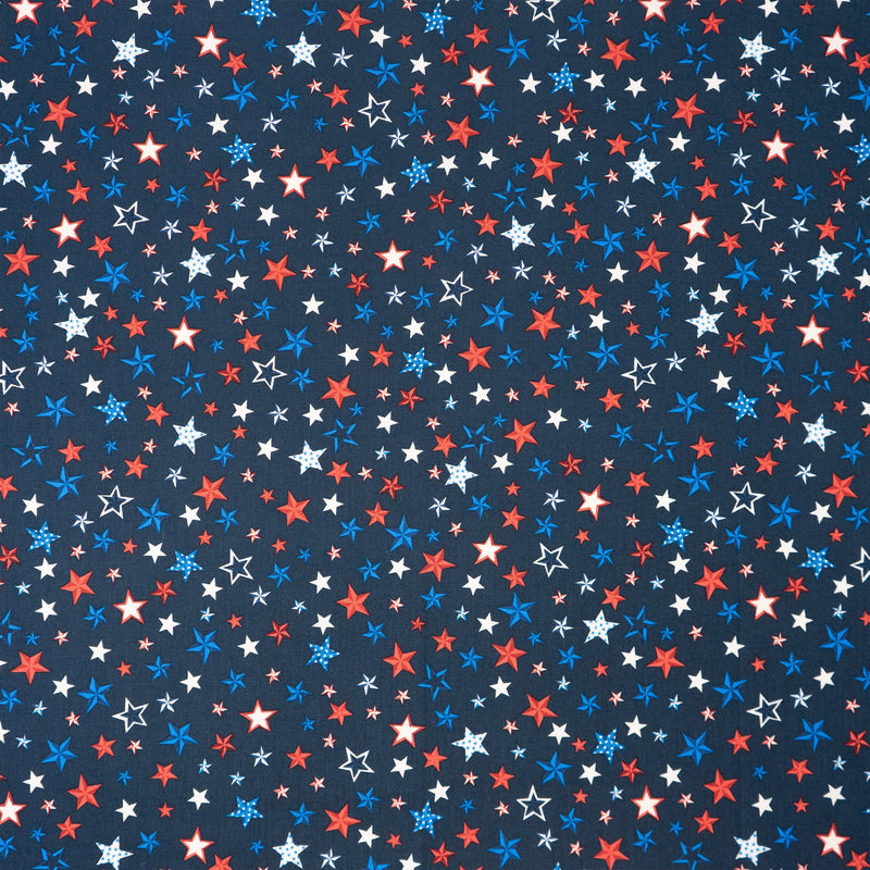 SINGER Patriotic Stars On Navy Cotton Fabric by the Yard