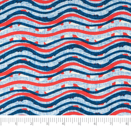 SINGER Americana Wavey Lines 100% Cotton Fabric by the Yard