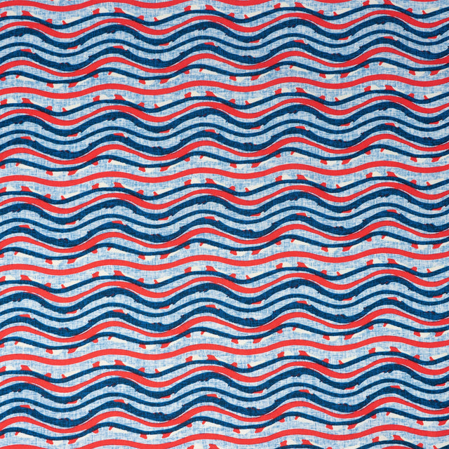 SINGER Americana Wavey Lines 100% Cotton Fabric by the Yard