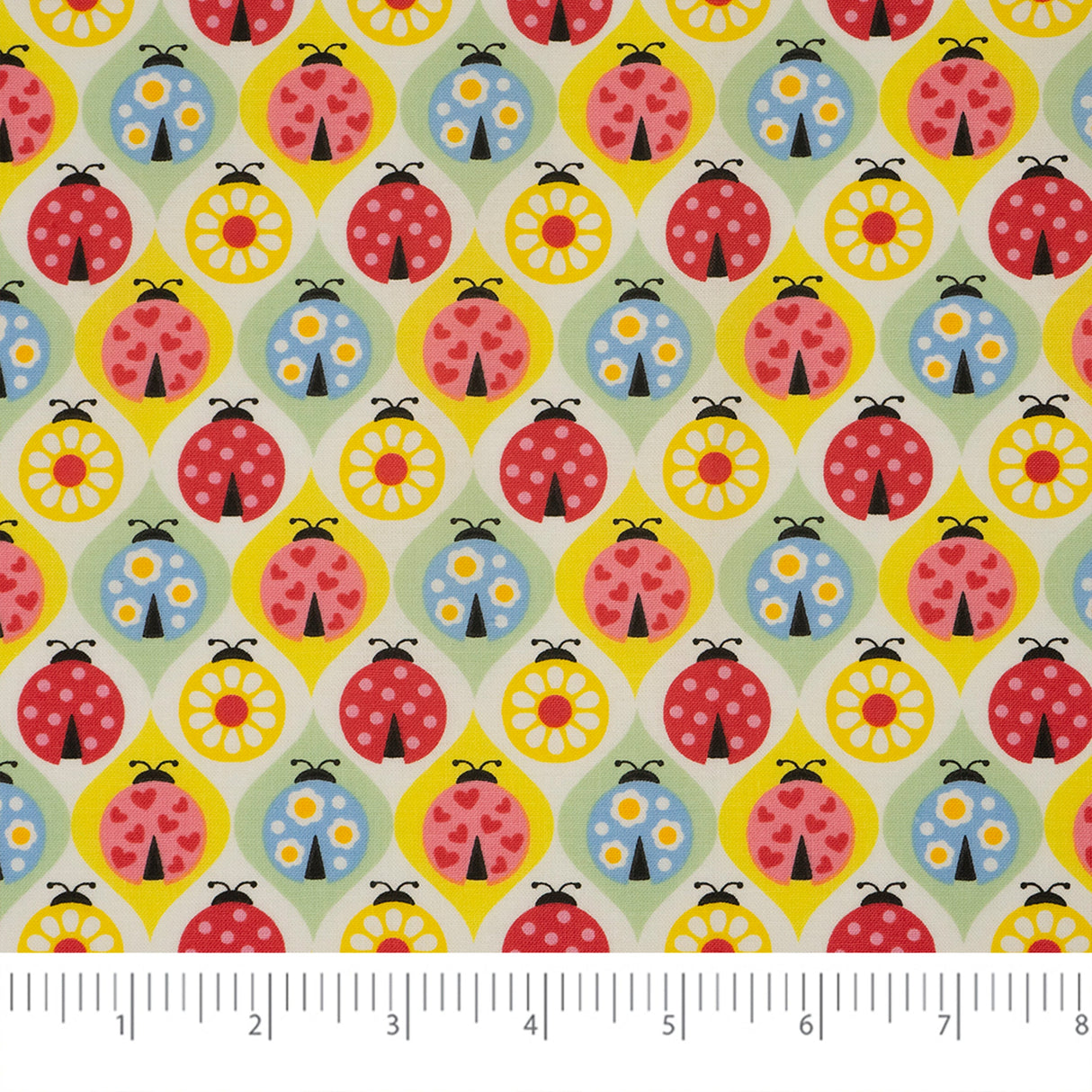 SINGER Colorful Ladybugs 100% Cotton Fabric by the Yard