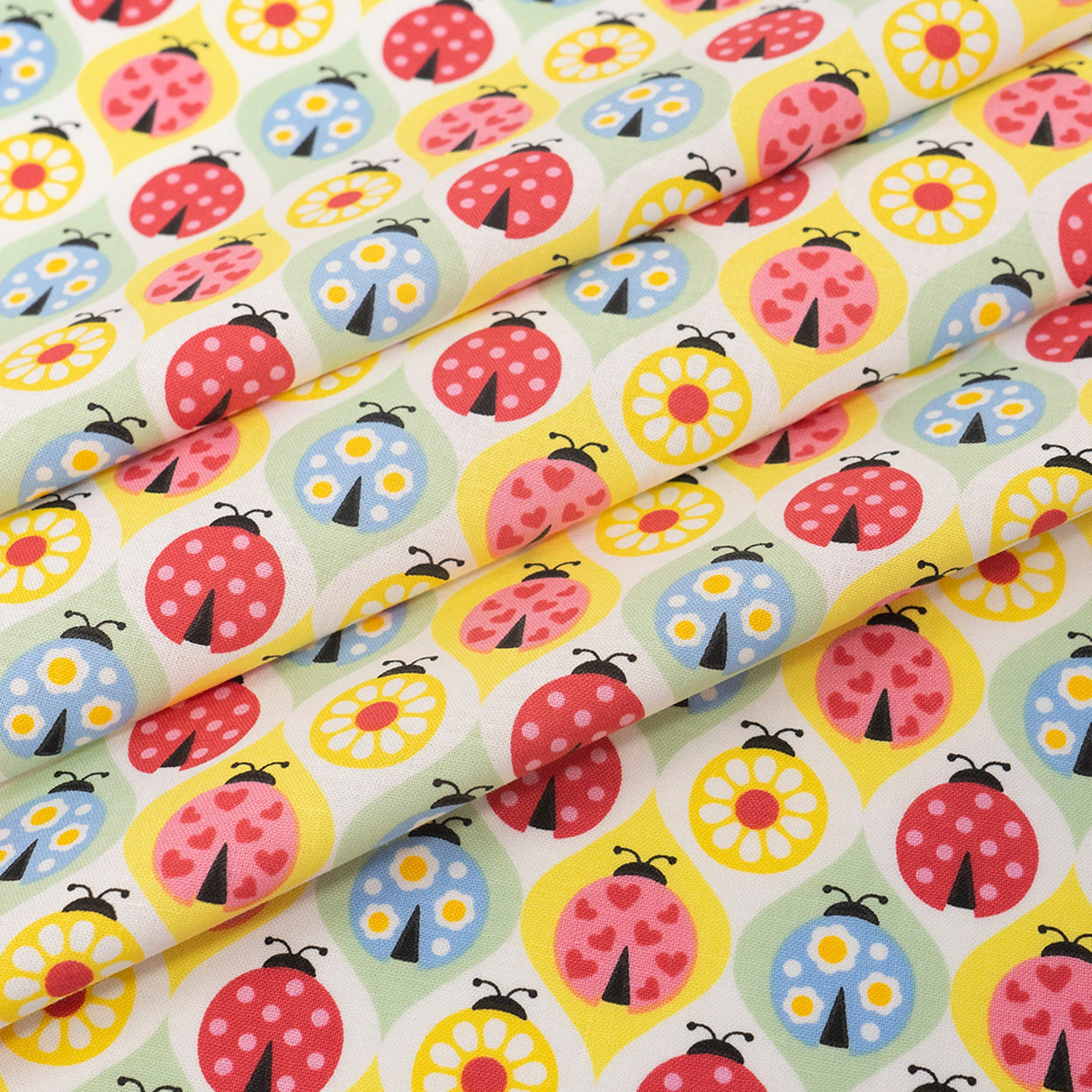 SINGER Colorful Ladybugs 100% Cotton Fabric by the Yard