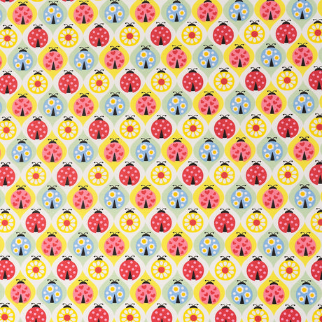 SINGER Colorful Ladybugs 100% Cotton Fabric by the Yard