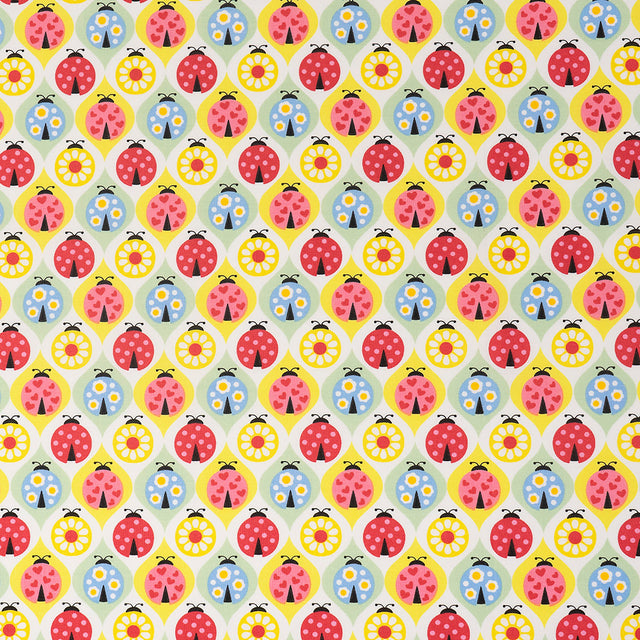 SINGER Colorful Ladybugs 100% Cotton Fabric by the Yard