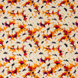 SINGER 100% Cotton White Flowers On Orange Fabric