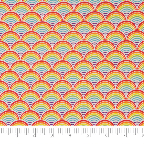 SINGER 100% Cotton Rainbow Geo Scallops Fabric by the Yard
