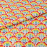 SINGER 100% Cotton Rainbow Geo Scallops Fabric by the Yard