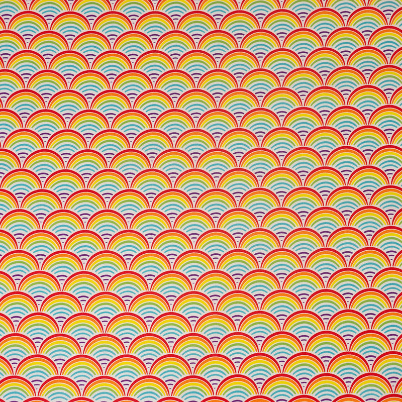 SINGER 100% Cotton Rainbow Geo Scallops Fabric by the Yard