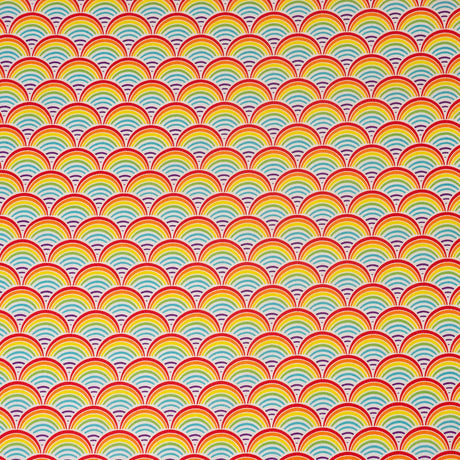 SINGER 100% Cotton Rainbow Geo Scallops Fabric by the Yard