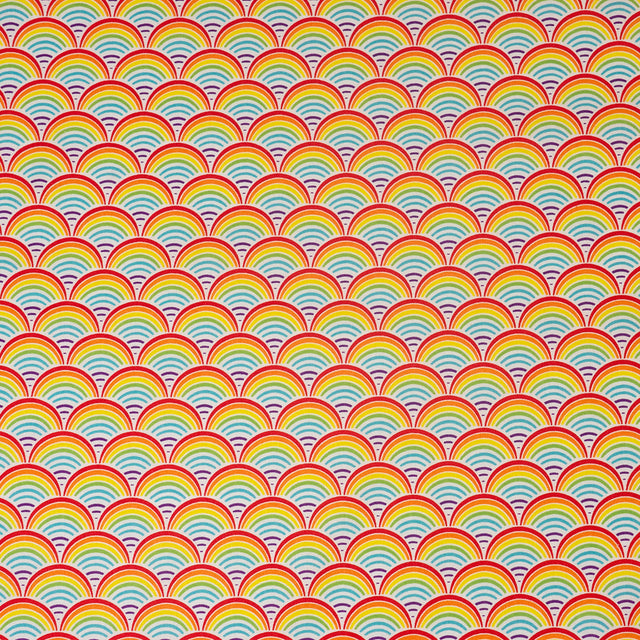 SINGER 100% Cotton Rainbow Geo Scallops Fabric by the Yard