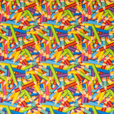 SINGER 100% Cotton Rainbow Packed Colored Pencils Fabric by the Yard