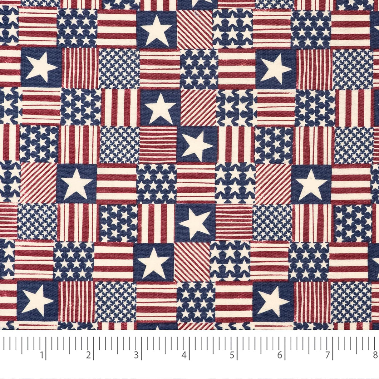 SINGER 100% Cotton Patch Stars Stripes Fabric by the Yard