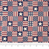 SINGER 100% Cotton Patch Stars Stripes Fabric by the Yard