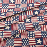 SINGER 100% Cotton Patch Stars Stripes Fabric by the Yard