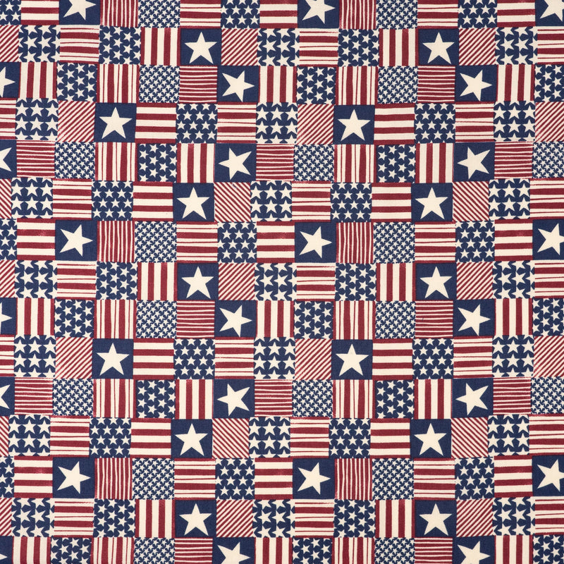 SINGER 100% Cotton Patch Stars Stripes Fabric by the Yard