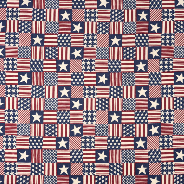SINGER 100% Cotton Patch Stars Stripes Fabric by the Yard