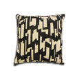 Makymo Velvet Pillow - Black With Beige Abstract Geometric Embroidery, 20" X 20" (1 Piece)
