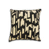 Makymo Velvet Pillow - Black With Beige Abstract Geometric Embroidery, 20" X 20" (1 Piece)