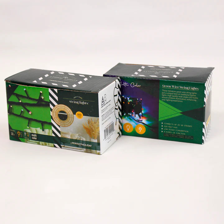 100 LED Green Wire String Light with Connector Waterproof – Multicolor