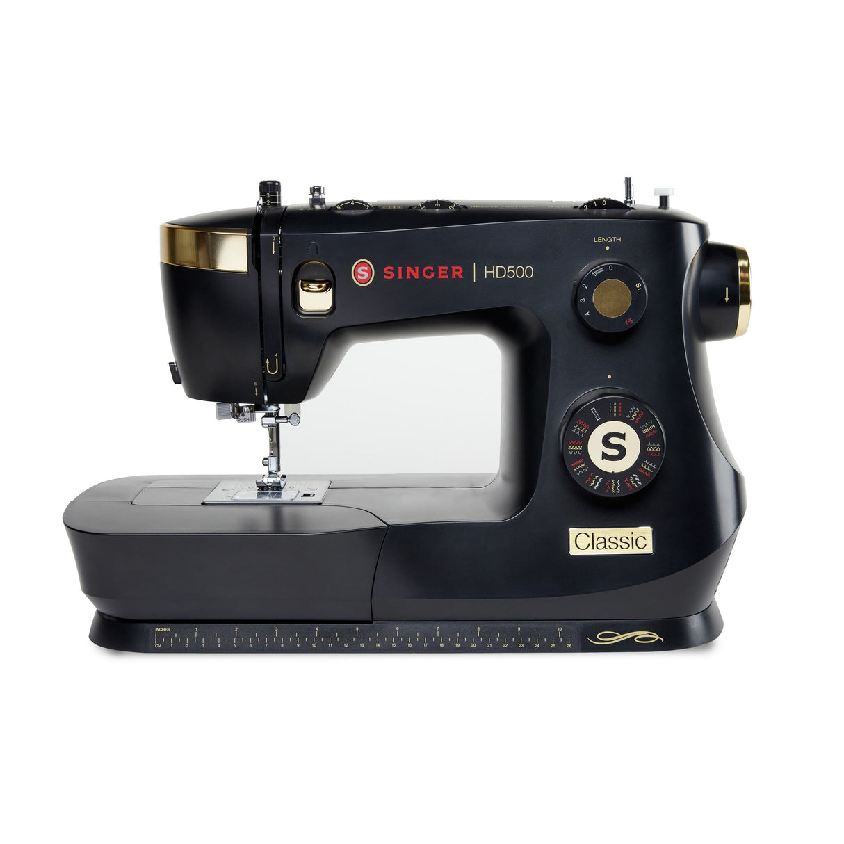 SINGER HD500 Classic Black Sewing Machine - Black, Vintage Inspired Design, Hard Carrying Case Bundle (1 Unit)