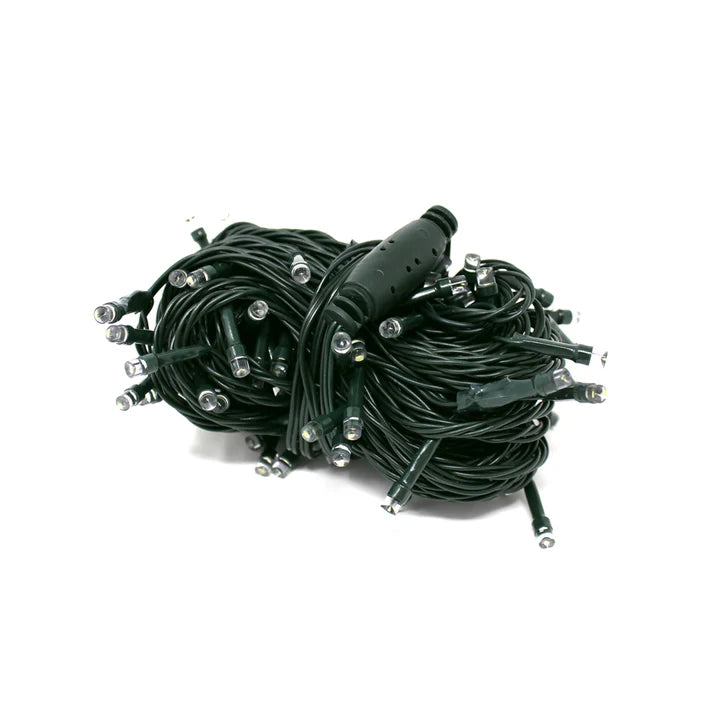 100 LED Green Wire String Light with Connector Waterproof – White