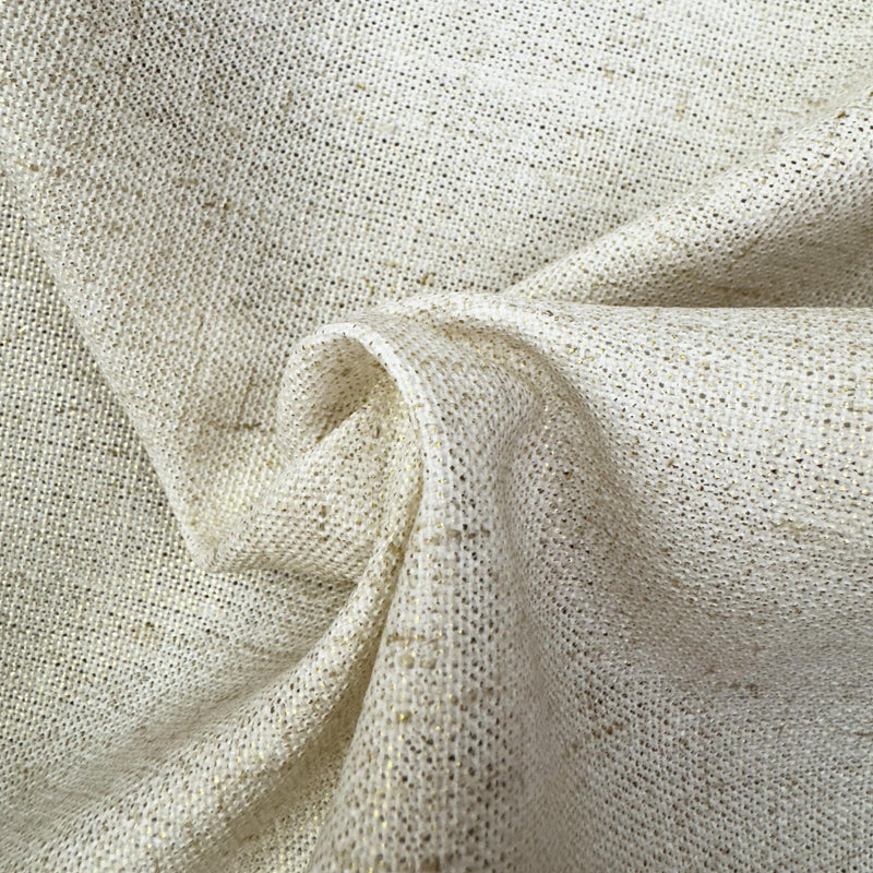 Shanna Fabric Polyester Linen Blend Fabric - Solid Metallic Linen Look, 55" Width (1 Yard)