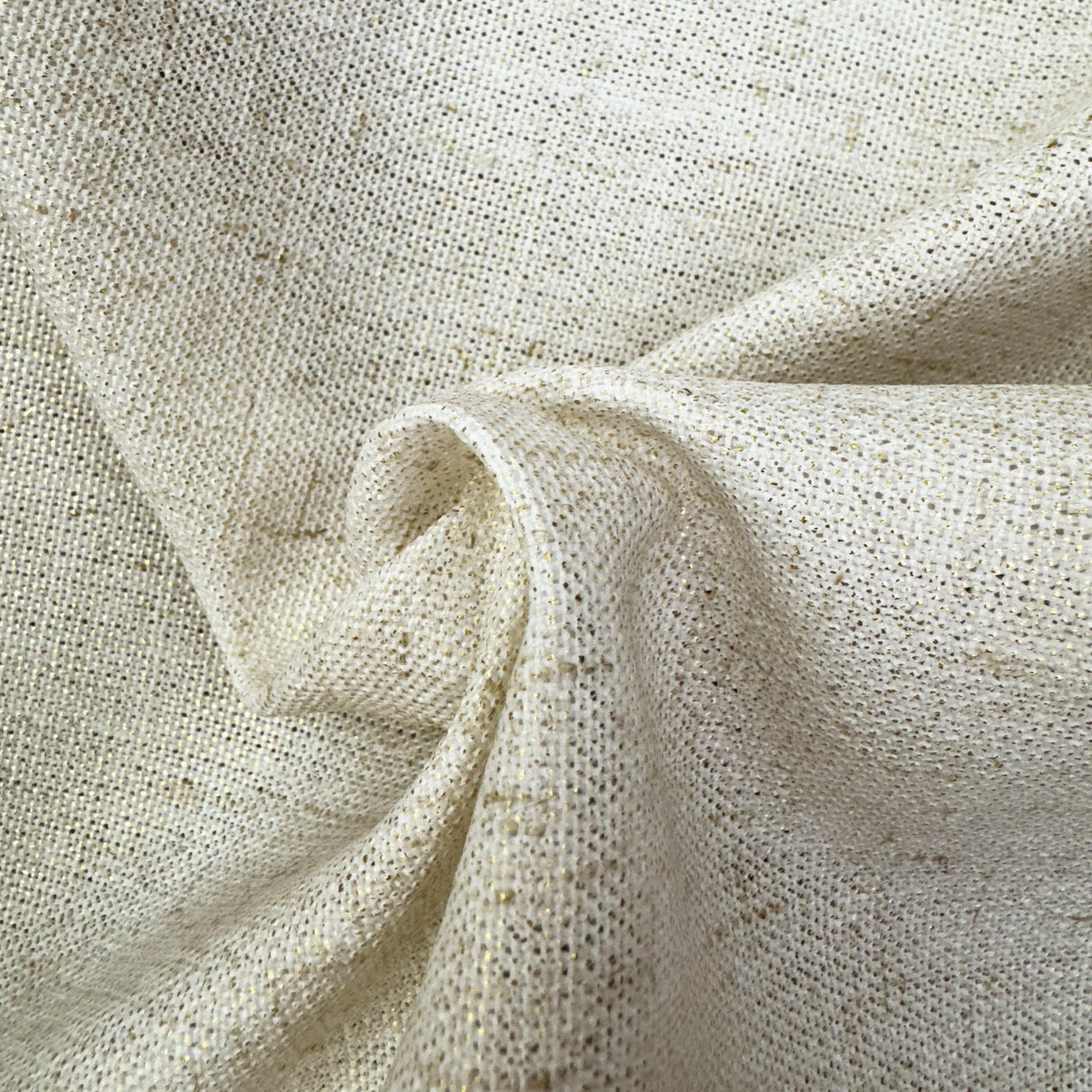 Shanna Fabric Polyester Linen Blend Fabric - Solid Metallic Linen Look, 55" Width (1 Yard)