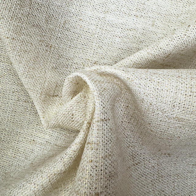 Shanna Fabric Polyester Linen Blend Fabric - Solid Metallic Linen Look, 55" Width (1 Yard)