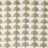 Shea Floral Metallic Sheer Fabric - Beige, Ivory, Taupe, White, 110" Width (1 Yard)