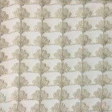 Shea Floral Metallic Sheer Fabric - Beige, Ivory, Taupe, White, 110" Width (1 Yard)