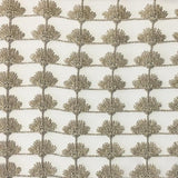 Shea Floral Metallic Sheer Fabric - Beige, Ivory, Taupe, White, 110" Width (1 Yard)