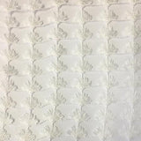 Shea Floral Metallic Sheer Fabric - Beige, Ivory, Taupe, White, 110" Width (1 Yard)