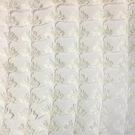 Shea Floral Metallic Sheer Fabric - Beige, Ivory, Taupe, White, 110" Width (1 Yard)