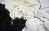 Sherpa Fleece Polyester Fabric - White, Ivory, Black, 60" Width (1 Yard)