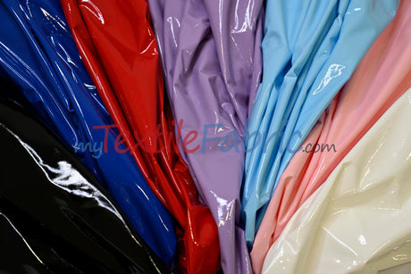 Shiny Stretch Patent Vinyl Fabric - 94% Polyester, 6% Spandex, Glossy Finish, 55" Width (1 Yard)