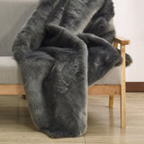 Luxury Soft Faux Fur Sheepskin Area Rug - Faux Fur Fabric, Solid, 7'6" X 10'3", Black, Dark Purple, Gray, White (1 Unit)