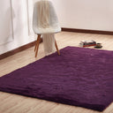 Luxury Soft Faux Fur Sheepskin Area Rug - Faux Fur Fabric, Solid, 7'6" X 10'3", Black, Dark Purple, Gray, White (1 Unit)