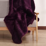 Luxury Soft Faux Fur Sheepskin Area Rug - Faux Fur Fabric, Solid, 7'6" X 10'3", Black, Dark Purple, Gray, White (1 Unit)