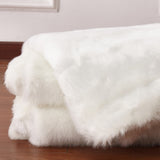 Luxury Soft Faux Fur Sheepskin Area Rug - Faux Fur Fabric, Solid, 7'6" X 10'3", Black, Dark Purple, Gray, White (1 Unit)