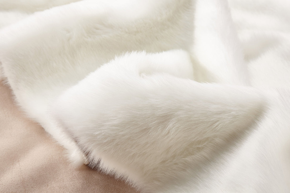 Luxury Soft Faux Fur Sheepskin Area Rug - Faux Fur Fabric, Solid, 7'6" X 10'3", Black, Dark Purple, Gray, White (1 Unit)
