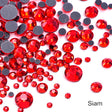 Small Bag Hot Fix Rhinestones - Red Hot Fix Rhinestones Fabric - Red, Loose Rhinestones, SS6/2MM To SS30/6MM (1 Bag)