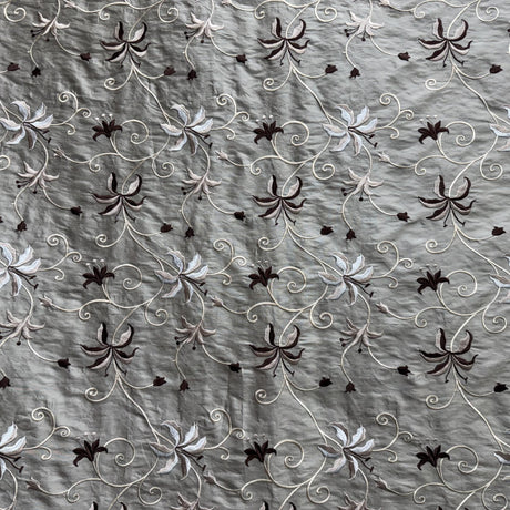 Sigrid Fabric Silk Fabric - Floral Embroidered, 54" Width (1 Yard)
