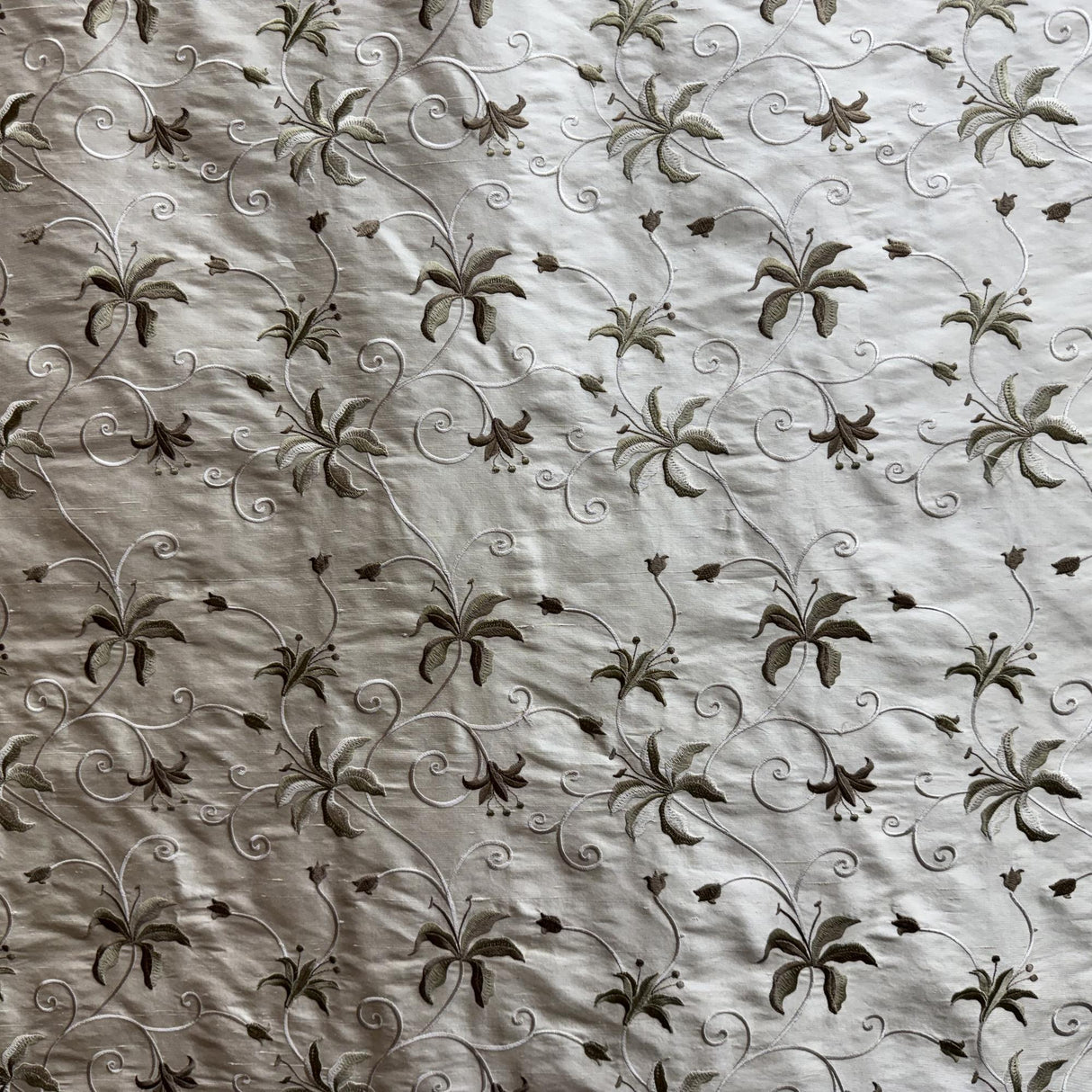 Sigrid Fabric Silk Fabric - Floral Embroidered, 54" Width (1 Yard)